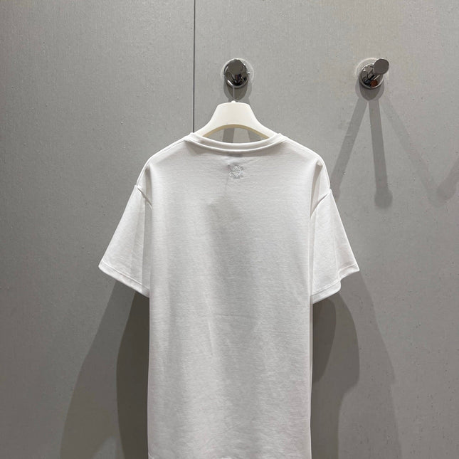 Loewe 25 Short Sleeved T-shirt White Blue Cotton 215597