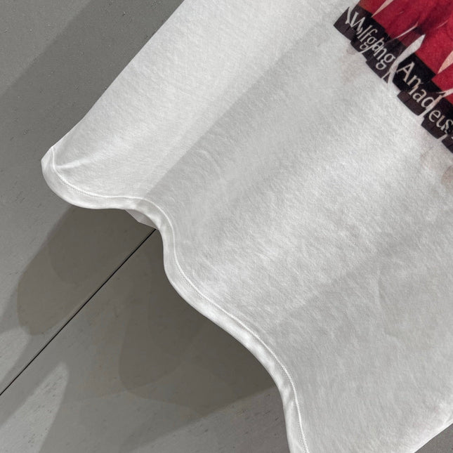 Loewe 25 Printed Round Neck Short Sleeve T-shirt White Cotton 215607