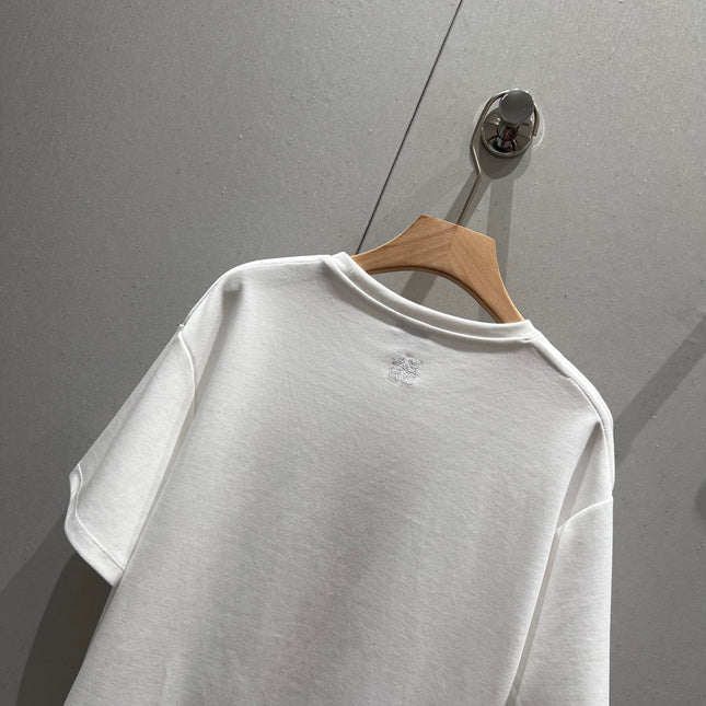 Loewe 25 Printed Round Neck Short Sleeve T-shirt White Cotton 215607