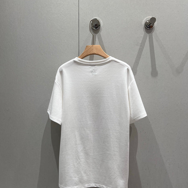 Loewe 25 Printed Round Neck Short Sleeve T-shirt White Cotton 215607