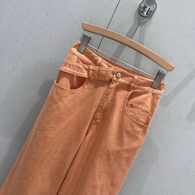 CC 25 Straight Jeans Orange Cotton