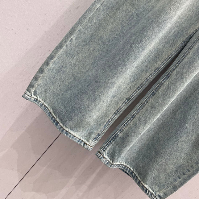 Loewe 25 Colorful Embroidered Scimitar Jeans Blue Cotton 217978