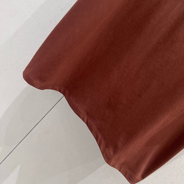 Loewe 25 Round Neck Short-sleeved T-shirt Brown Polyester Fiber 218147