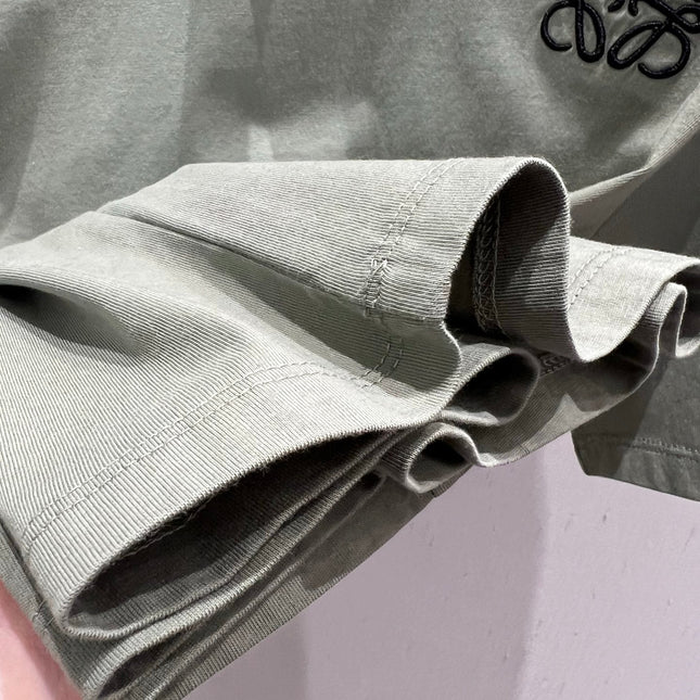 Loewe 25 Embroidered Short-sleeved T-shirt Green Acrylic Wool 220865