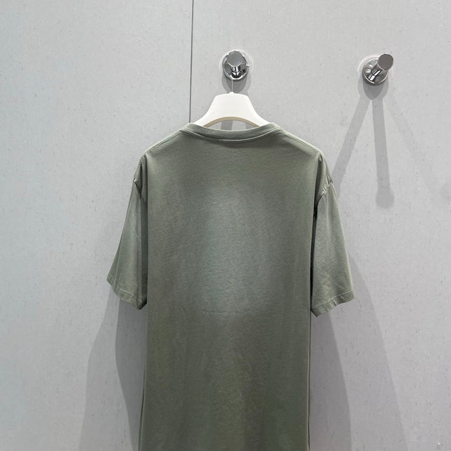 Loewe 25 Embroidered Short-sleeved T-shirt Green Acrylic Wool 220865