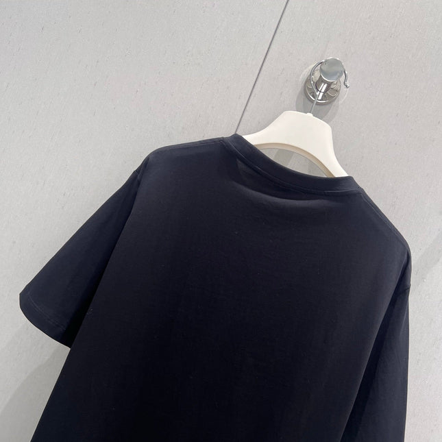 Loewe 25 Embroidered Short-sleeved T-shirt Black Cotton 221445