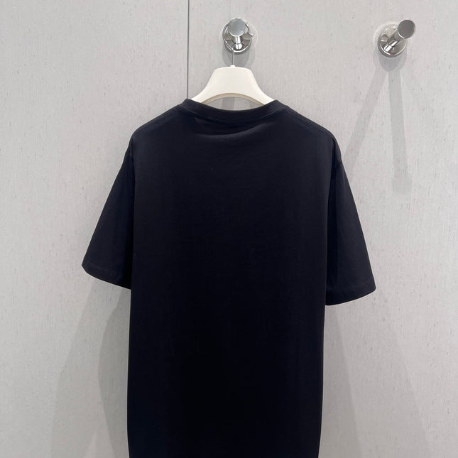 Loewe 25 Embroidered Short-sleeved T-shirt Black Cotton 221445