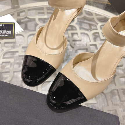 cc ballet 6cm beige black wedge heel