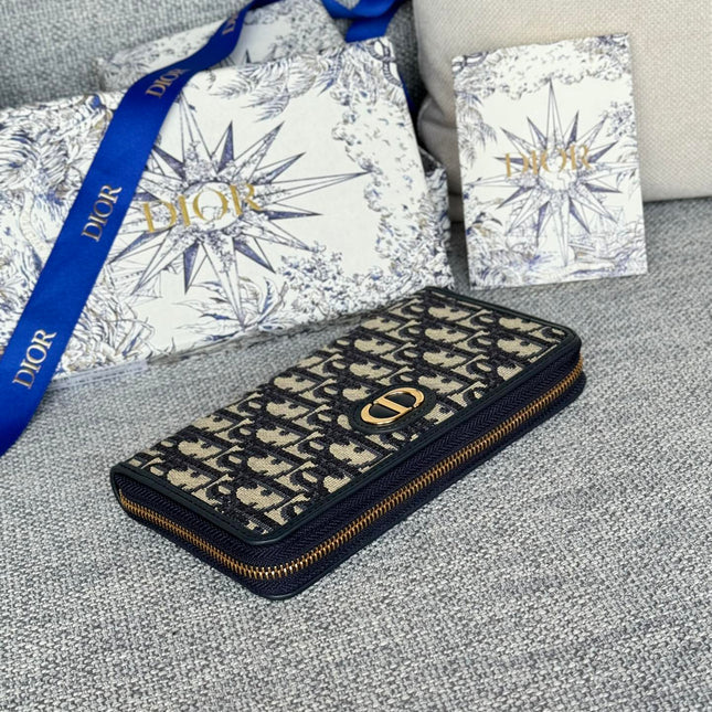 MONTAIGNE VOYAGEUR LONG WALLET 20 IN BLACK MONOGRAM OBLIQUE JACQUARD