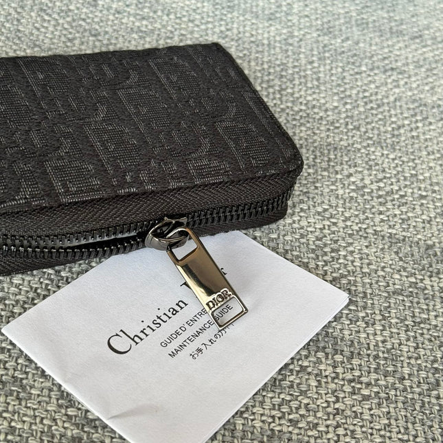 ZIPPED MINI WALLET 10 IN BLACK MONOGRAM OBLIQUE JACQUARD