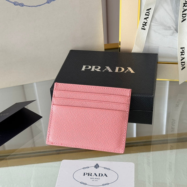 PRA 10 CARD HOLDER IN LIGHT PINK CALFSKIN