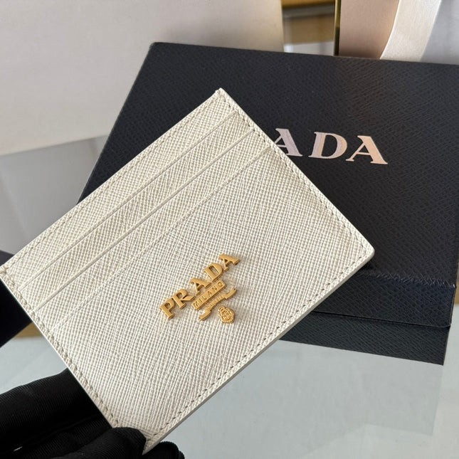 PRA 10 CARD HOLDER IN WHITE CALFSKIN