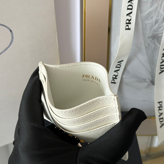 PRA 10 CARD HOLDER IN WHITE CALFSKIN