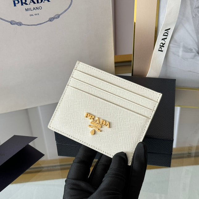 PRA 10 CARD HOLDER IN WHITE CALFSKIN