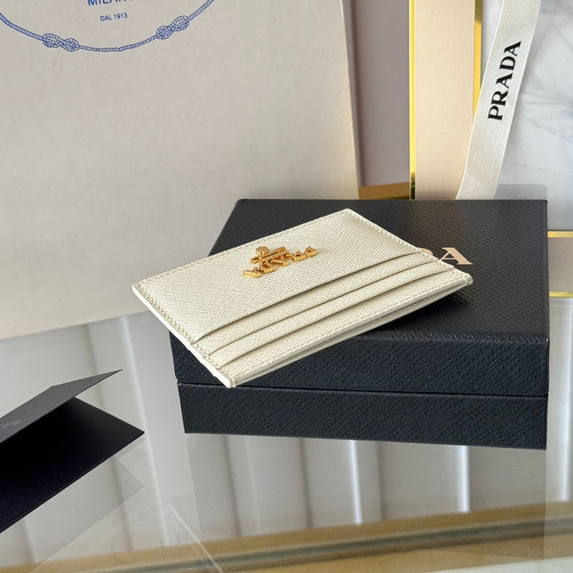 PRA 10 CARD HOLDER IN WHITE CALFSKIN