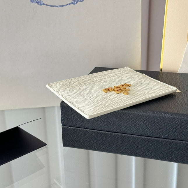 PRA 10 CARD HOLDER IN WHITE CALFSKIN