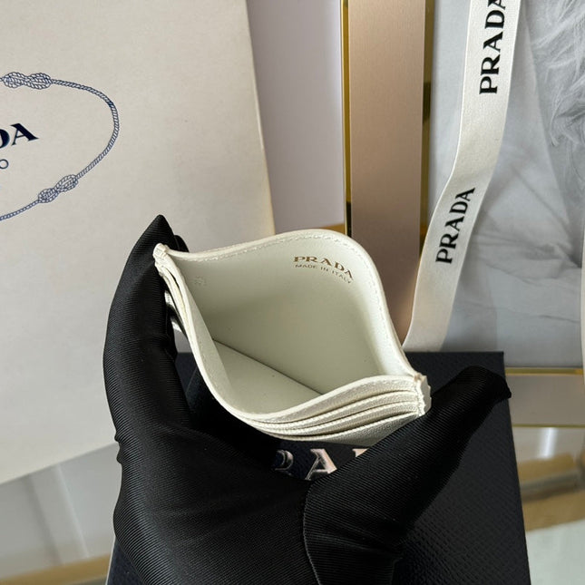 PRA 10 CARD HOLDER IN WHITE CALFSKIN