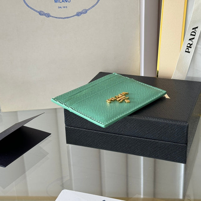 PRA 10 CARD HOLDER IN SEAFOAM GREEN CALFSKIN