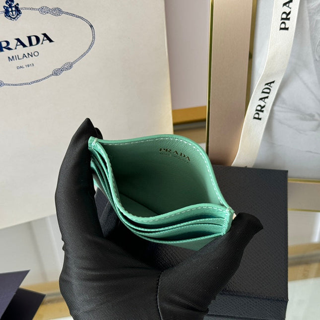 PRA 10 CARD HOLDER IN SEAFOAM GREEN CALFSKIN