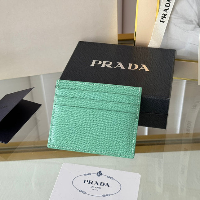 PRA 10 CARD HOLDER IN SEAFOAM GREEN CALFSKIN