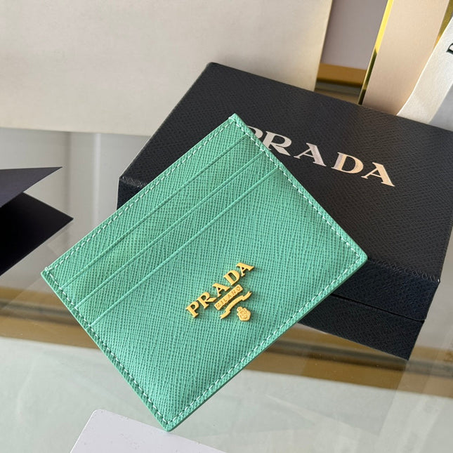 PRA 10 CARD HOLDER IN SEAFOAM GREEN CALFSKIN