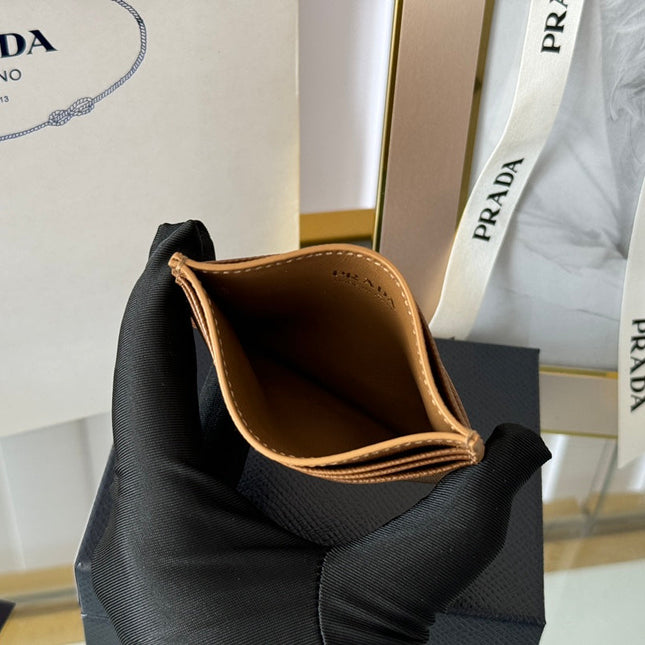 PRA 10 CARD HOLDER IN COFFEE BROWN CALFSKIN