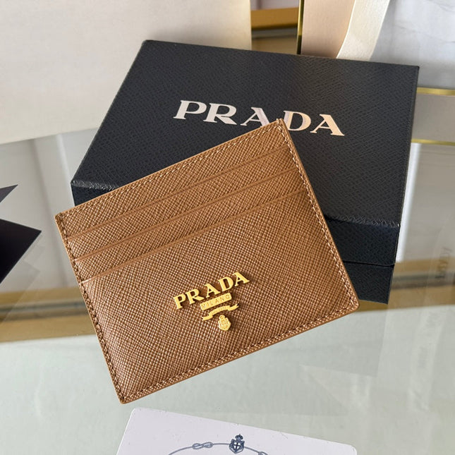 PRA 10 CARD HOLDER IN COFFEE BROWN CALFSKIN