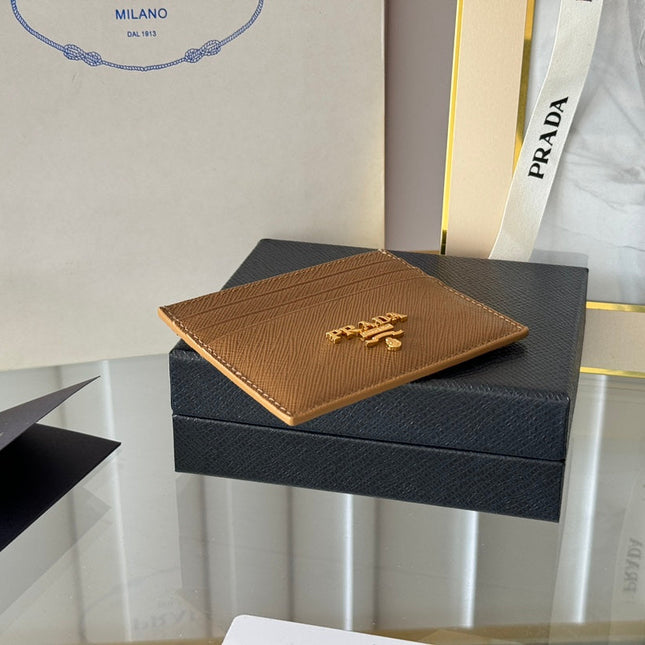 PRA 10 CARD HOLDER IN COFFEE BROWN CALFSKIN