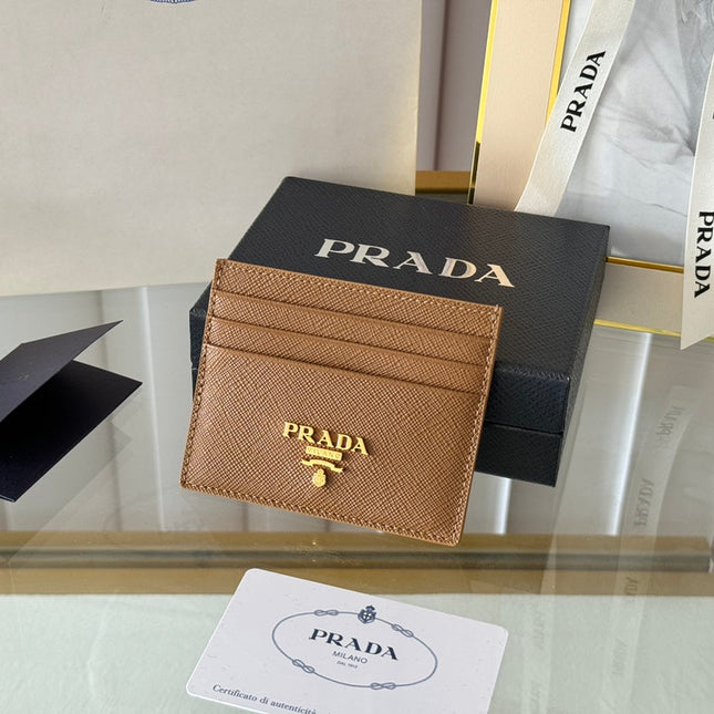 PRA 10 CARD HOLDER IN COFFEE BROWN CALFSKIN