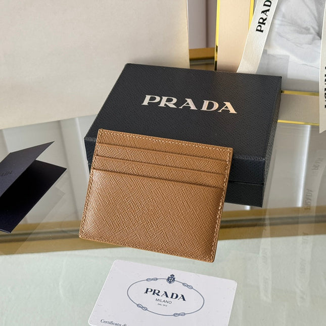 PRA 10 CARD HOLDER IN COFFEE BROWN CALFSKIN