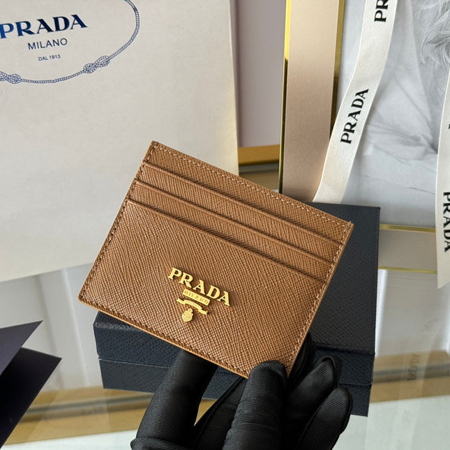 PRA 10 CARD HOLDER IN COFFEE BROWN CALFSKIN