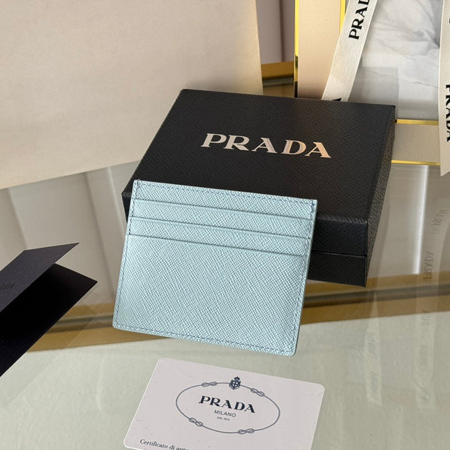 PRA 10 CARD HOLDER IN SKY BLUE CALFSKIN