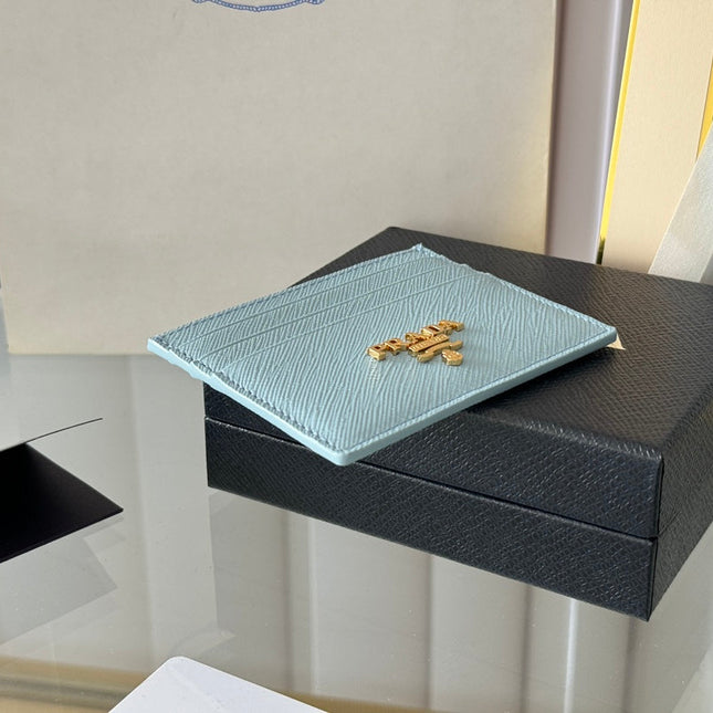 PRA 10 CARD HOLDER IN SKY BLUE CALFSKIN