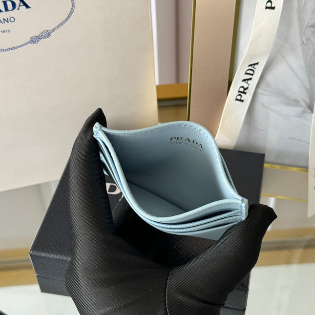 PRA 10 CARD HOLDER IN SKY BLUE CALFSKIN