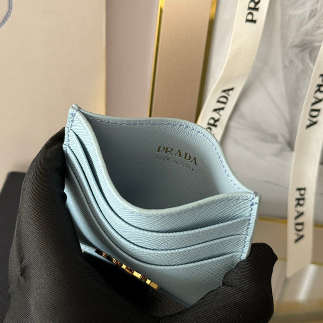 PRA 10 CARD HOLDER IN SKY BLUE CALFSKIN
