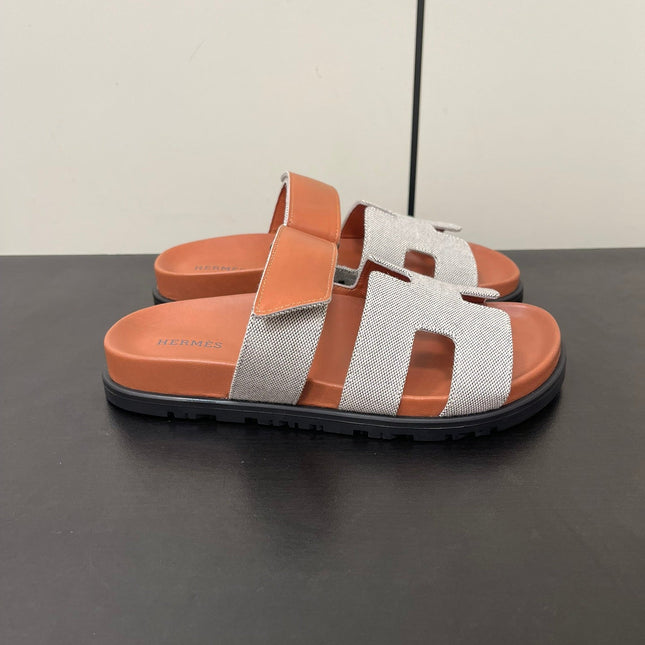 CHYPRE SANDAL ORANGE MIX CREAM CALFSKIN