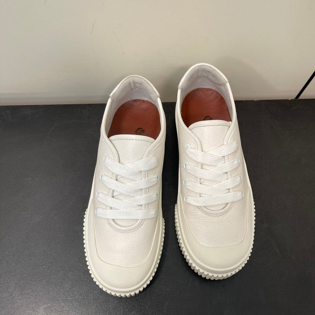 LP CLASSIC BISCUIT SNEAKERS WHITE CALFSKIN