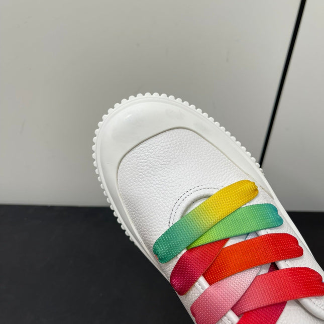 LP CLASSIC BISCUIT SNEAKERS WHITE WITH MULTI-COLOR LACES CALFSKIN