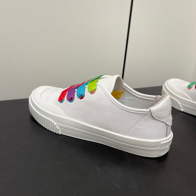 LP CLASSIC BISCUIT SNEAKERS WHITE WITH MULTI-COLOR LACES CALFSKIN