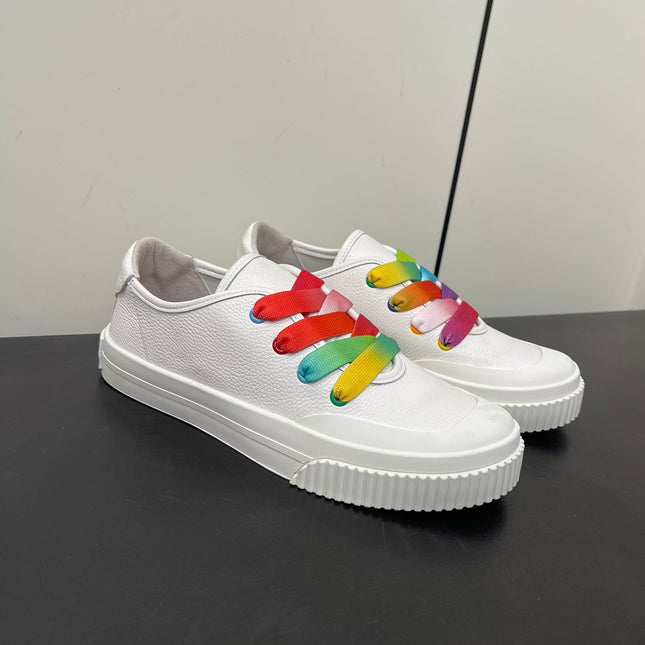 LP CLASSIC BISCUIT SNEAKERS WHITE WITH MULTI-COLOR LACES CALFSKIN