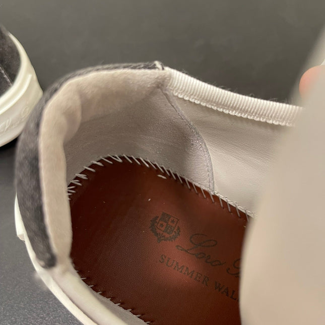 LP CLASSIC BISCUIT SNEAKER CHARCOAL CALFSKIN