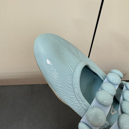 ALAIA SPHERE BALLET FLATS IN LIGHT BLUE LAMBSKIN