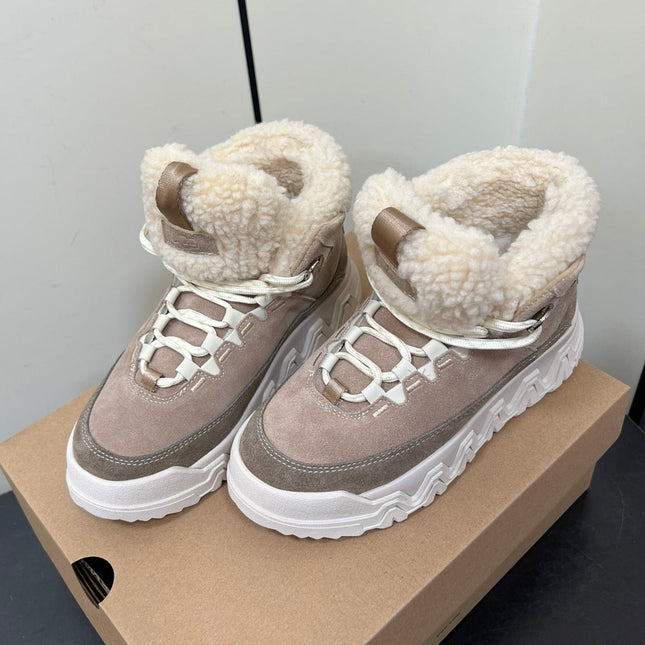 TERRETRAIL COZY LACE IN SAND BROWN SUEDE AND FLEECE