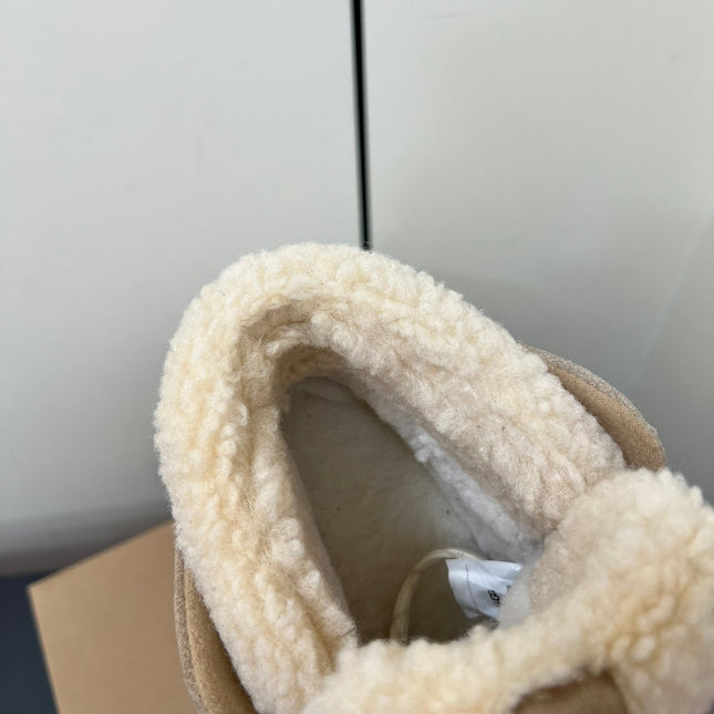 TERRETRAIL COZY LACE IN SAND BROWN SUEDE AND FLEECE