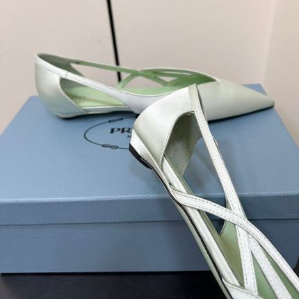 CUT-OUT BALLERINAS IN CHETWODE GREEN SATIN