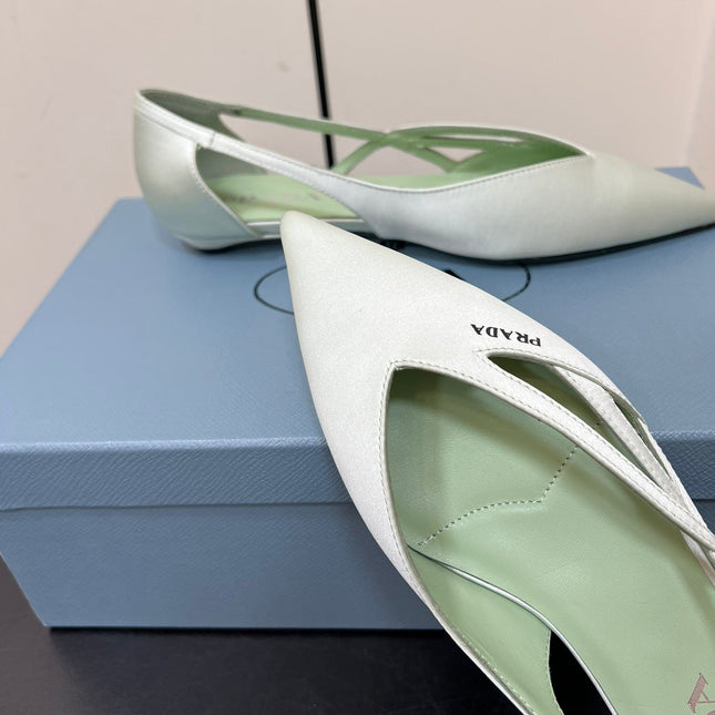 CUT-OUT BALLERINAS IN CHETWODE GREEN SATIN