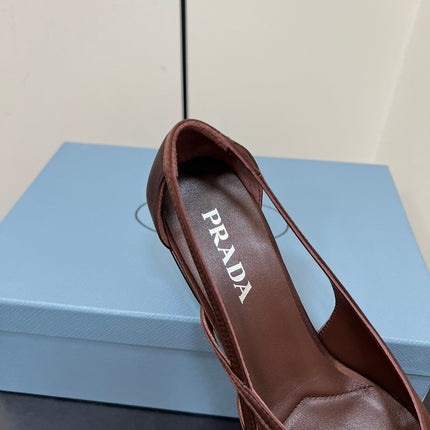 CUT-OUT BALLERINAS IN CHOCOLATE BROWN SATIN