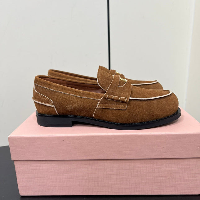 PENNY LOAFERS IN TAWNY BROWN SUEDE