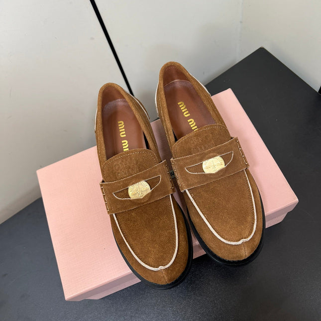 PENNY LOAFERS IN TAWNY BROWN SUEDE