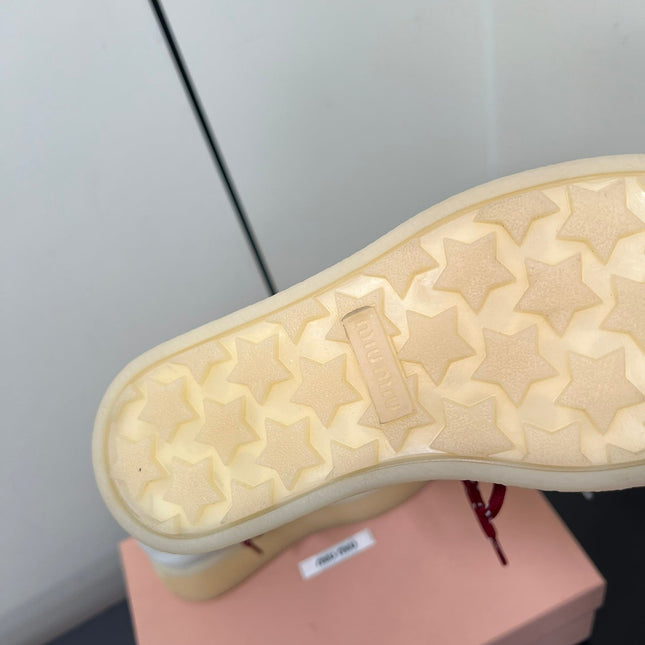 THICK-SOLED RETRO SNEAKERS IN WHITE MIX GREEN SMOOTH LAMBSKIN